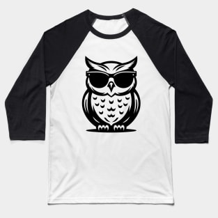 Owl wearing sunglasses Baseball T-Shirt